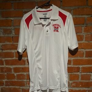 Pro Edge White Huskers Polo with Red Trim